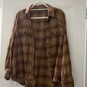 brown plaid flannel